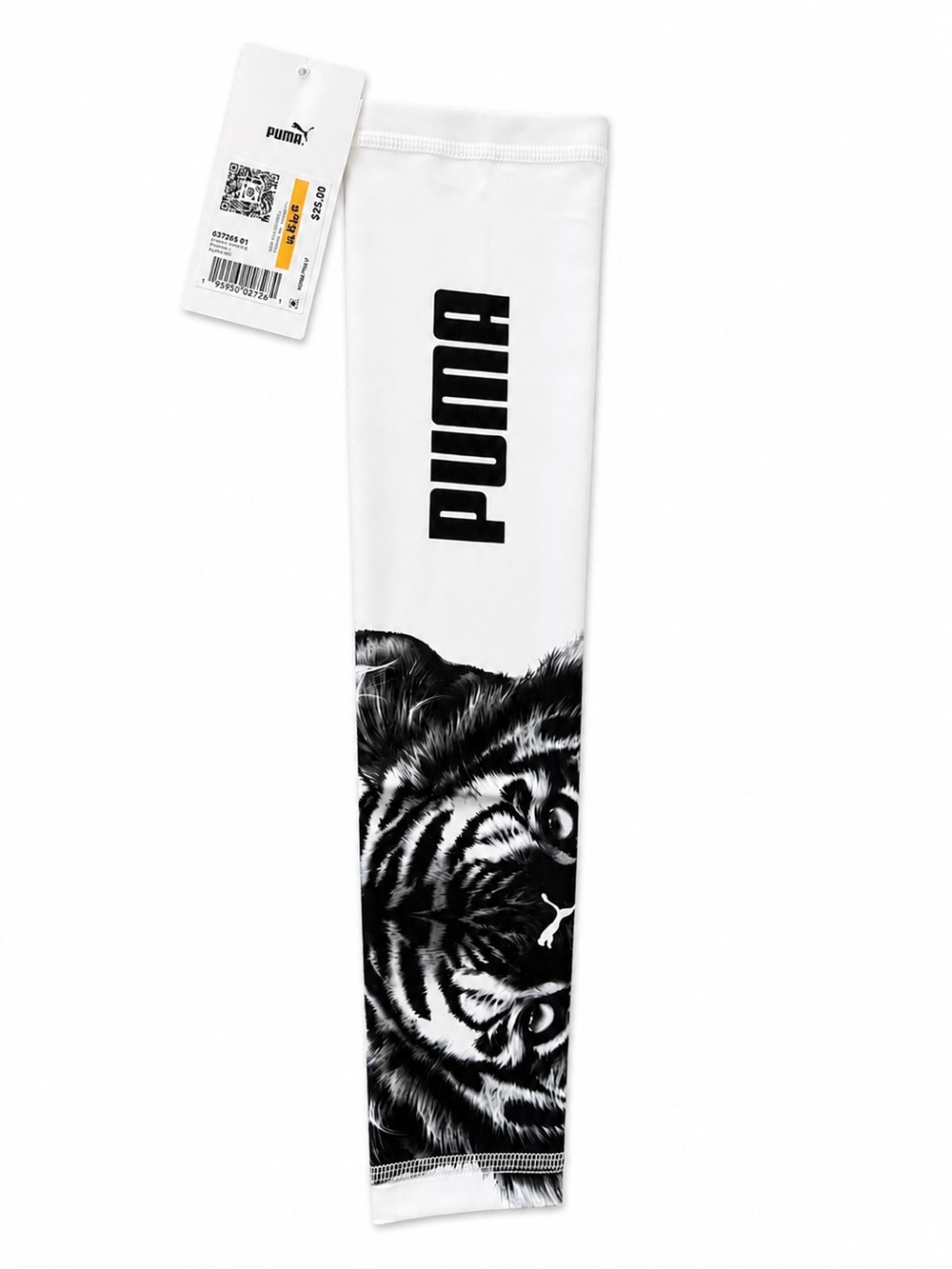 Puma White Arm Sleeve with Black Tiger and Logo